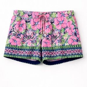 Lilly Pulitzer Pink Tropical Floral Drawstring Shorts | Resort Summer- 🩷Size XL🩷